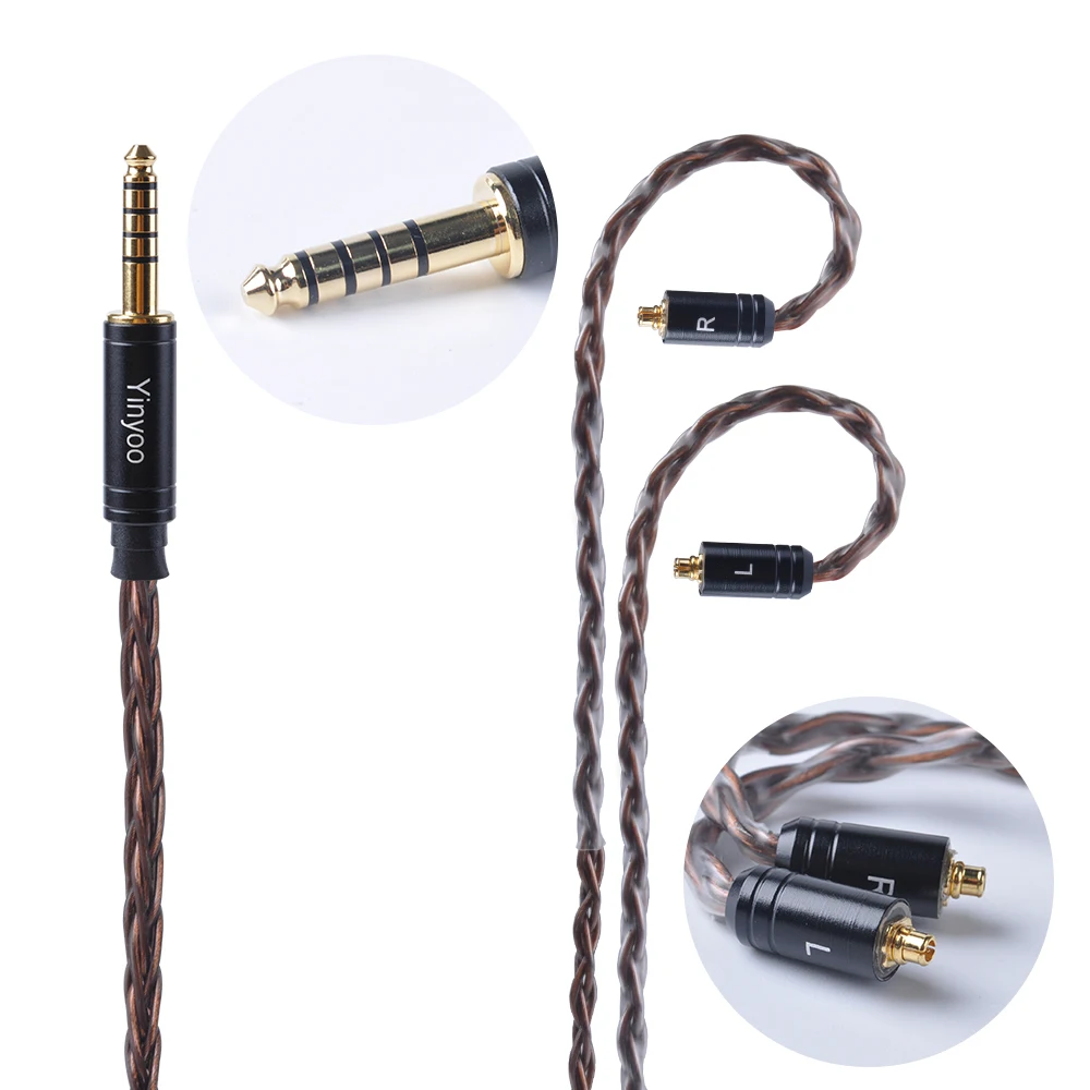 Yinyoo 8 Core посеребренный медный кабель с MMCX/2pin для AS10 ZS10 PRO ZS5 ZSX ZST CC10 C16 CA4 C12 V80 V90 QT5 QT2 TFZ