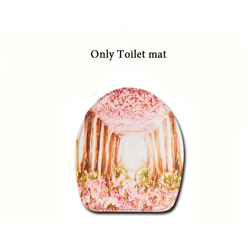 B only Toilet mat Peach Blossom коврик для ванной, Противоскользящий коврик для туалета и U коврик, коврик для ванной комнаты, 3D коврик для двери, Кухонное одеяло для домашнего декора, 1 шт - Цвет: B only Toilet mat