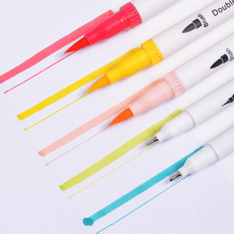 60 цветов/набор Двойные головки художественные маркеры профессиональная