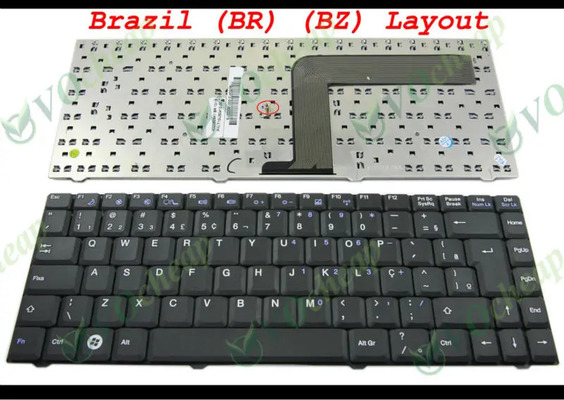 Новая клавиатура для ноутбука Teclado Notebook Cce Wm52c T52c T31 J95 Intelbras I22 I210 Axioo Neon MNV Black Brazil BR