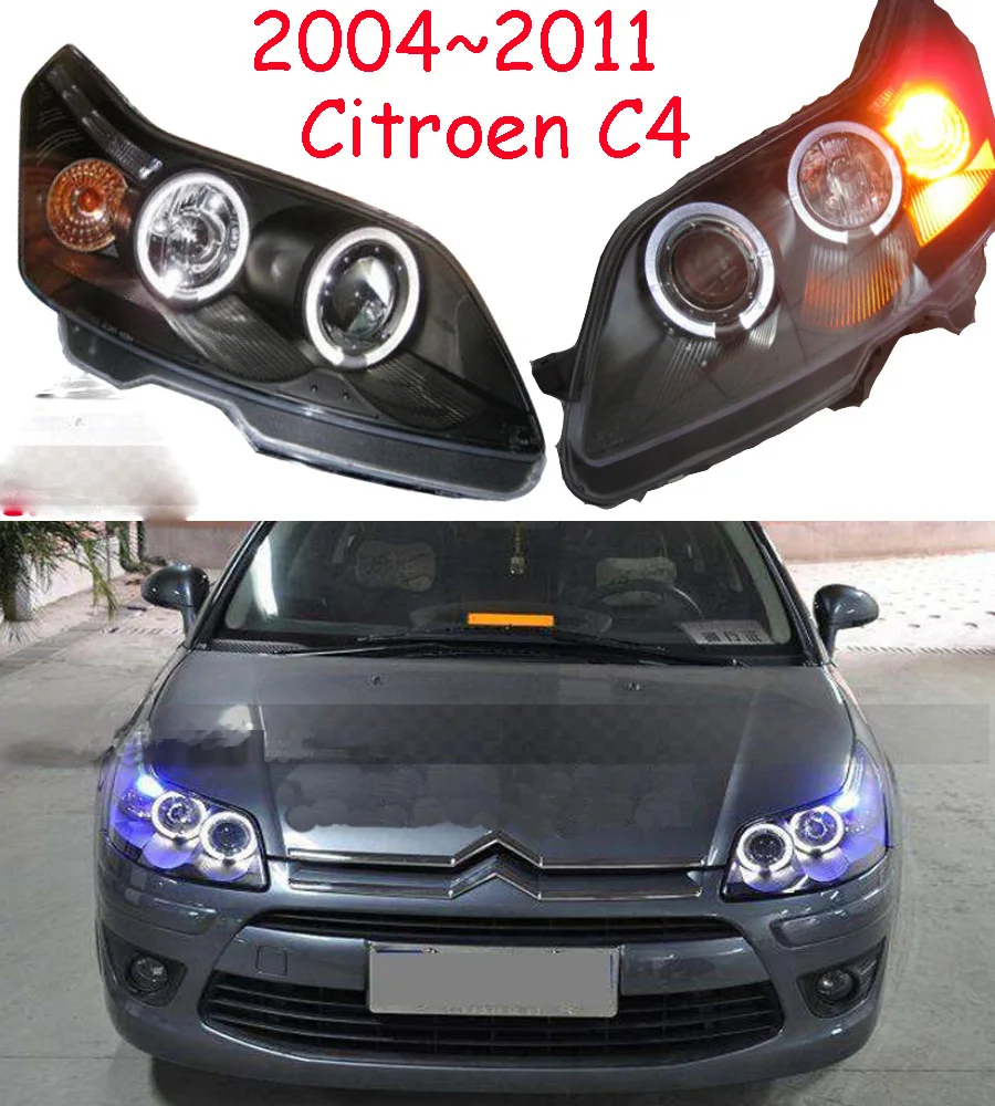 2 шт. автомобильный Стайлинг головной светильник s для Citroen C4 2008 2009 2010 2011 головной светильник для C4 Головной фонарь дневной ходовой светильник DRL Bi-Xenon HID