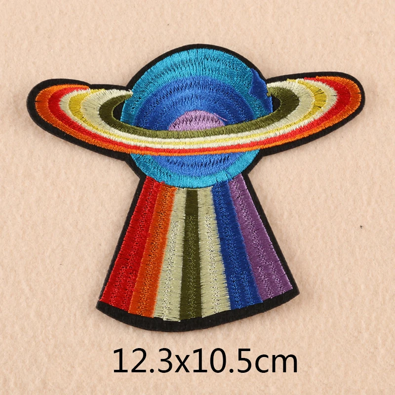 5pcs/set Large size UFO planet Iron On Patch Sewing Embroidered Applique Clothes Stickers Garment Apparel Accessories | Дом и сад