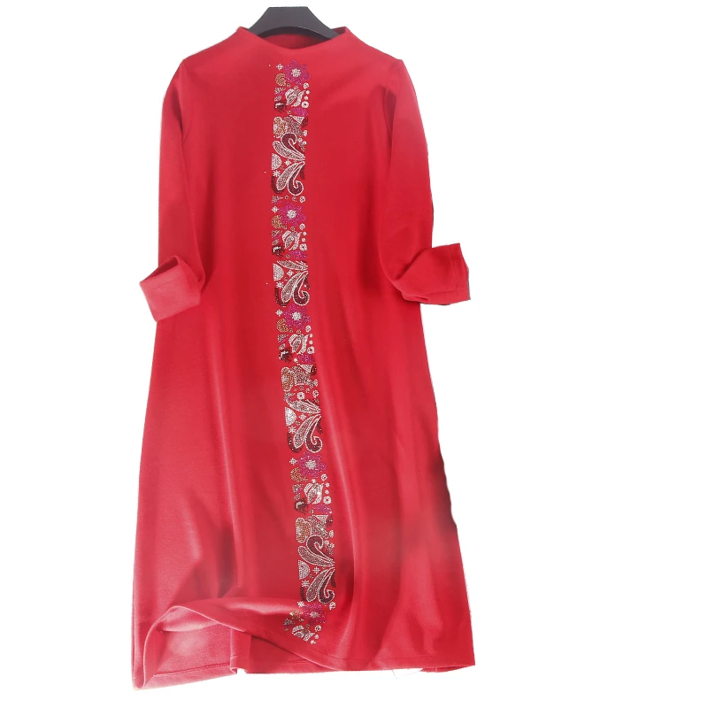 Длинное платье новое зимнее ТРАПЕЦИЕВИДНОЕ ПЛАТЬЕ С Длинным Рукавом и