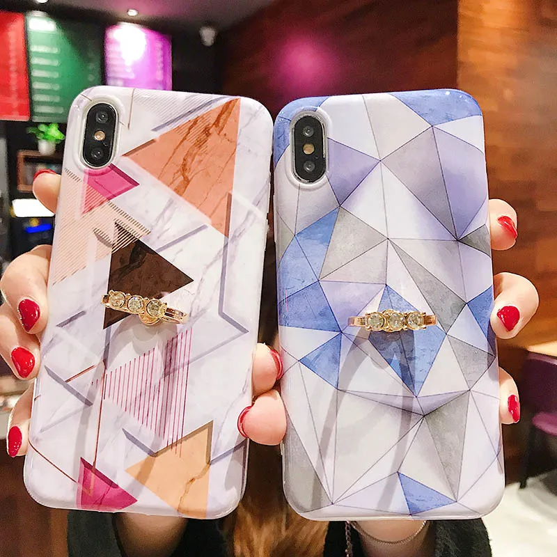 Мраморный чехол для телефона iPhone 7 8 6 6S Plus X XR XS MAX 11 Pro Max задняя крышка треугольный