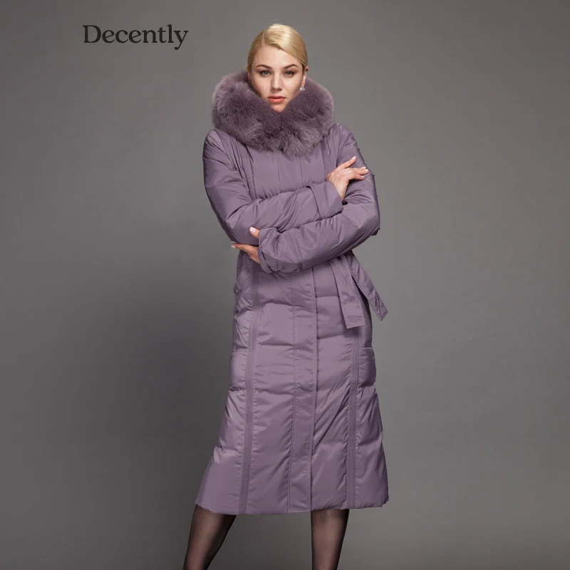 Прилично Новый Женский X длинные Solid Молнии Широкий Талией Утка Вниз Парки Пояса