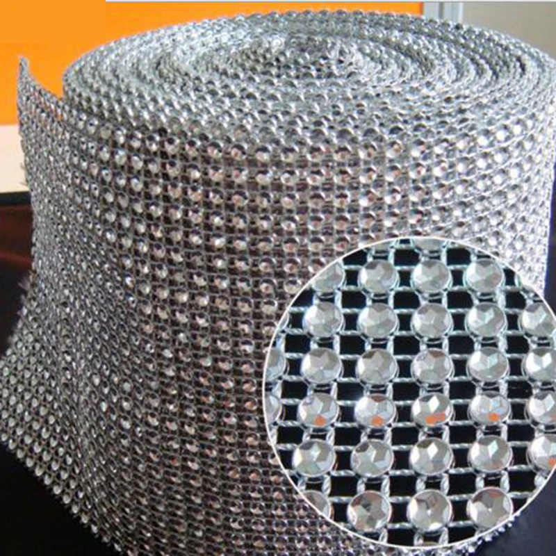 24 ряда 10 ярдов Стразы Свадебные украшения 9 цветов основа сетка отделка полые