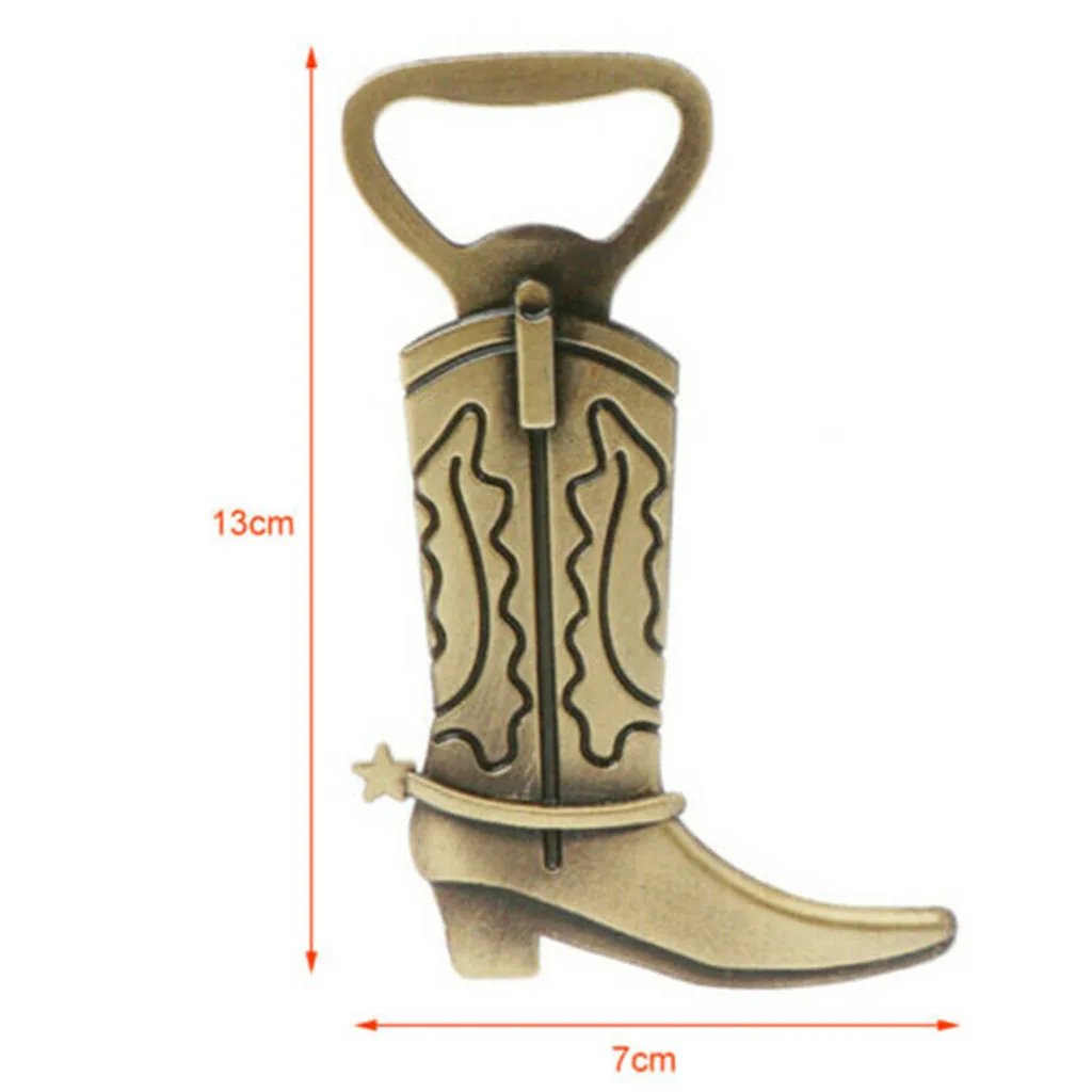Золотой портативный свисток ретро ковбойский ботинок открывалка для бутылок
