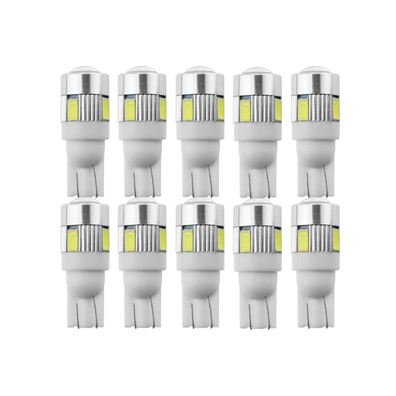 10x T10 W5W Автомобильный светодиодный лампы Интерьер светильник 12V автоматический сигнал номерного знака Купол Чтение лампа багажника Luggae мотоцикл/стайлинга автомобилей