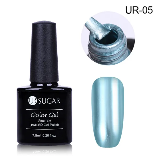 UR05 Ur Sugar металлический зеркальный эффект Гель-лак для ногтей 7,5 мл замачиваемый УФ-Гель-лак розовый Золотой Серебряный ноготь художественный Гель-лак сделай сам - Цвет: UR05