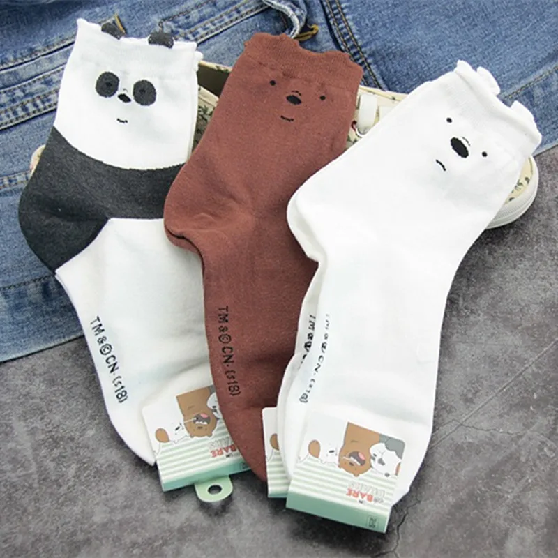 2019 г. женские Носки с рисунком медведя панды и животных милые носки осенне зимние