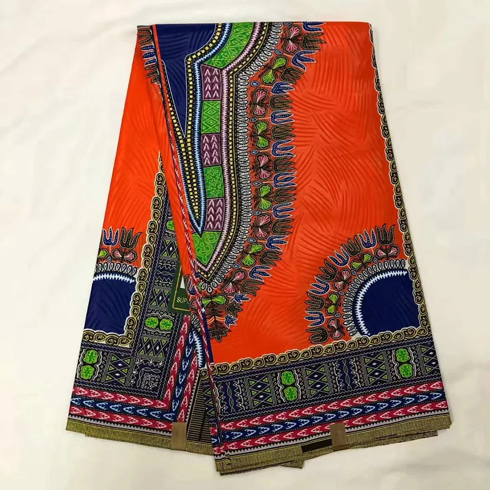 6 ярдов африканская традиционная Дашики ткань оранжевый Java воск/Makenzi Анджелина