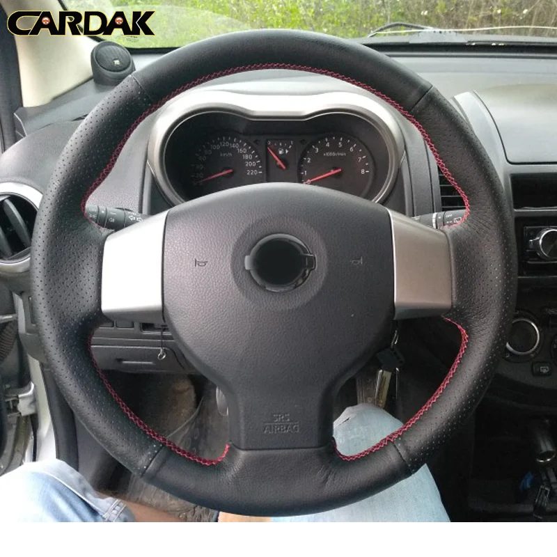 CARDAK черный искусственная кожа Чехол рулевого колеса автомобиля для Nissan Old Tiida Livina Sylphy Note