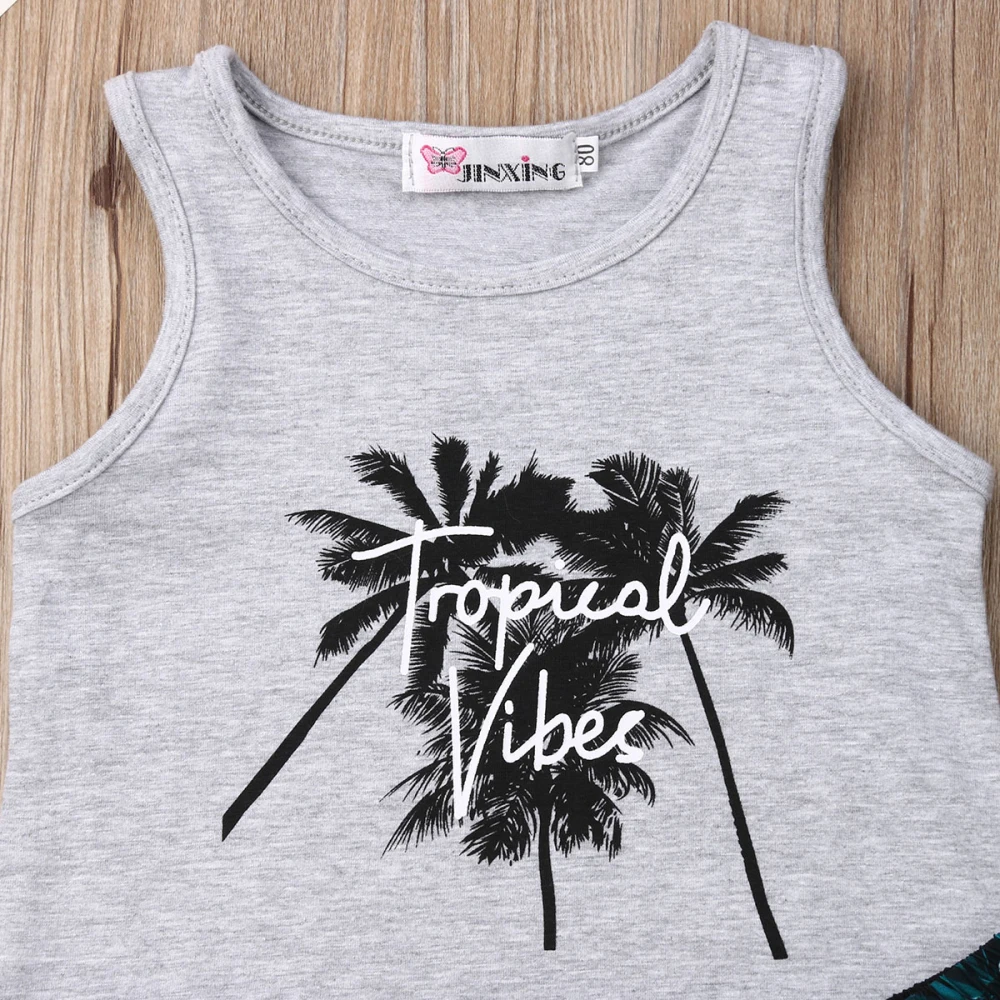 Kids Baby Boy Summer Beach Clothes Coconut Tree Tops Tee+Short Pants Outfits | Детская одежда и обувь