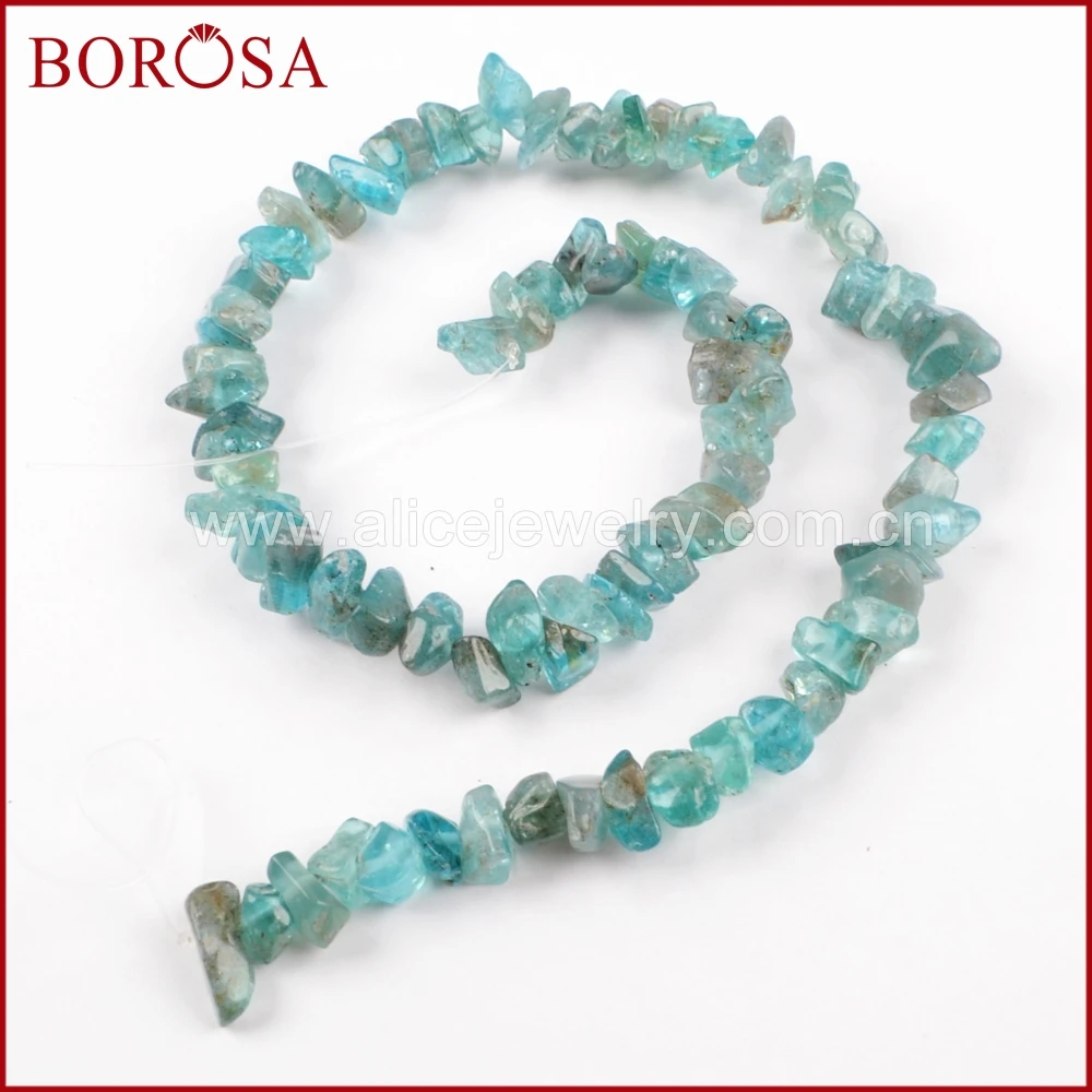 

BOROSA 5Strands 15-16inch New Arrival Polished Apatite Chips Loose Beads Natural Stone Beads Chains Jewelry Findings LS024