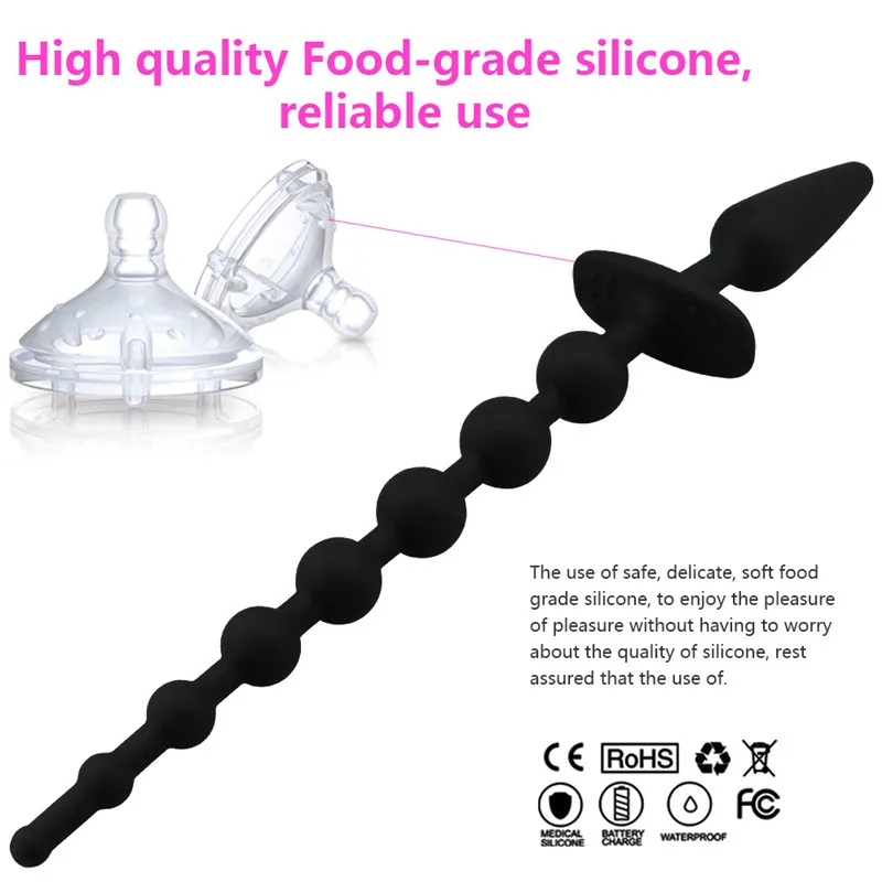 Силиконовая Анальная пробка шарики массажер простаты анальные унисекс анальная