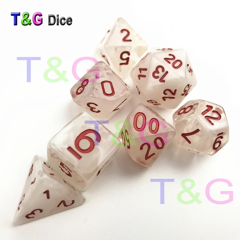 T& G крутые кости набор удивительный эффект туманности DND 7 шт d4-d20 с мешком из органзы как рождественский подарок