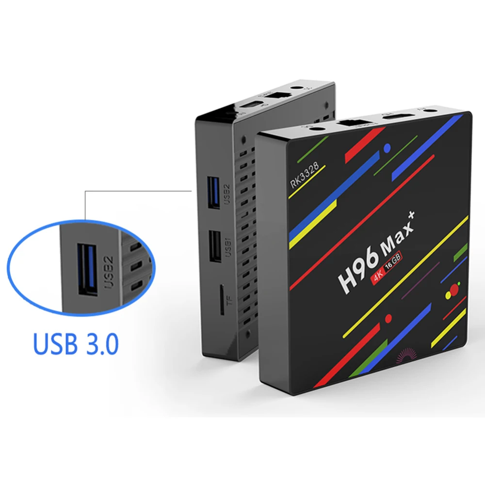 ТВ приставка H96 MAX PLUS RK3328 Smart 4K HD 4G 64G Android 8 1 четырехъядерный Google Голосовое