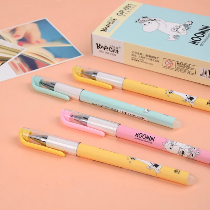 1pcs Kawaii office Erasable ballpoint pen cute hippo pattern school stationery Supplies Black ink 0.5mm Pen refill|Шариковые ручки| |