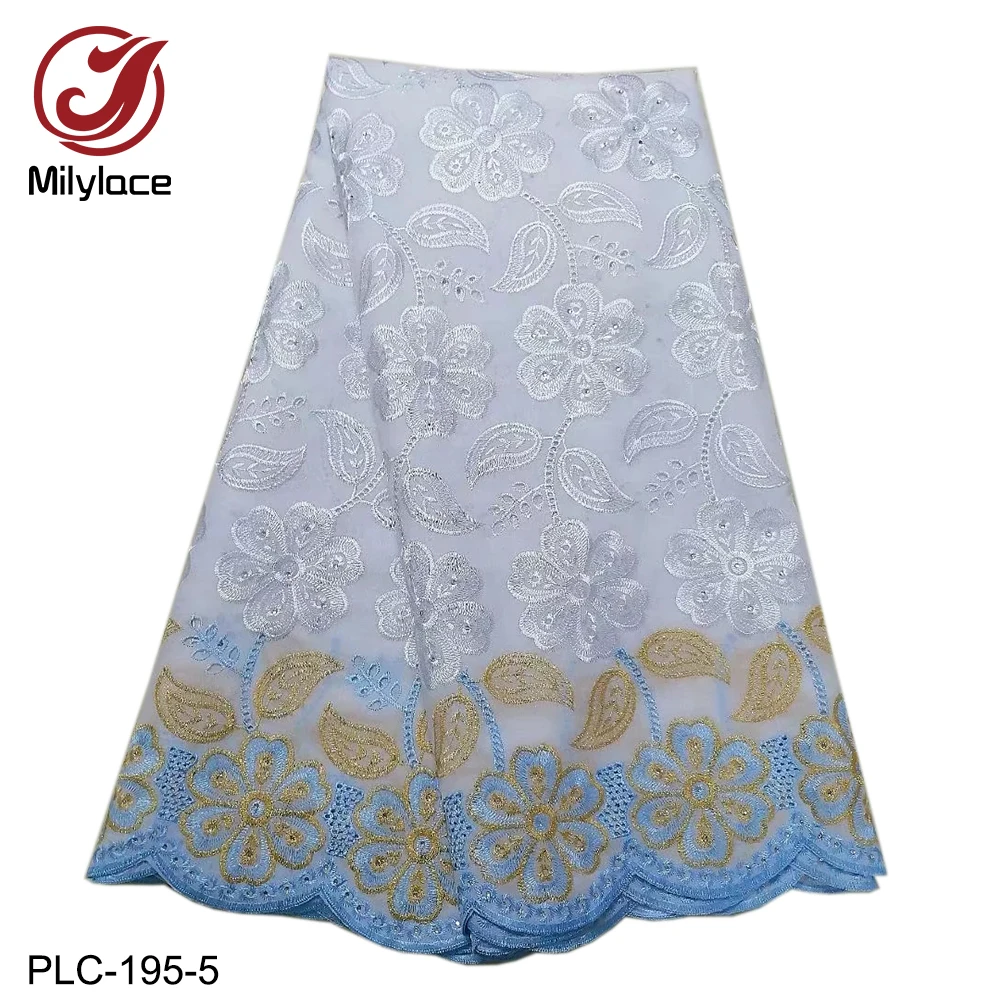 Высококачественная швейцарская хлопковая вуаль Milylace 5 ярдов нигерийская ткань с