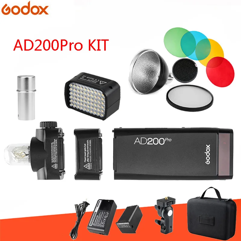 Карманная вспышка Godox AD200pro 2 4 Вт 2900 г|Фотовспышки| |