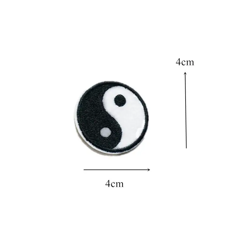 2 размера вышитая нашивка Tai Chi биполярная вышивка Инь Янь утюгом нашивки для