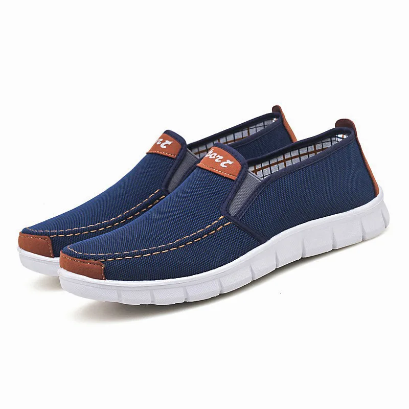 Мужская парусиновая обувь Мужские кроссовки Повседневные лоферы Mocassim Слипоны на