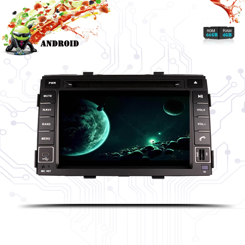 Восьмиядерный Android 9 0 RAM 4 Гб 2din автомобильный dvd плеер GPS для KIA Sorento 2009 2010 11 2012 радио