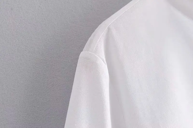 Fashion women AAZZ45-9248 European and American Wind pocket decorative Linen Shirt |