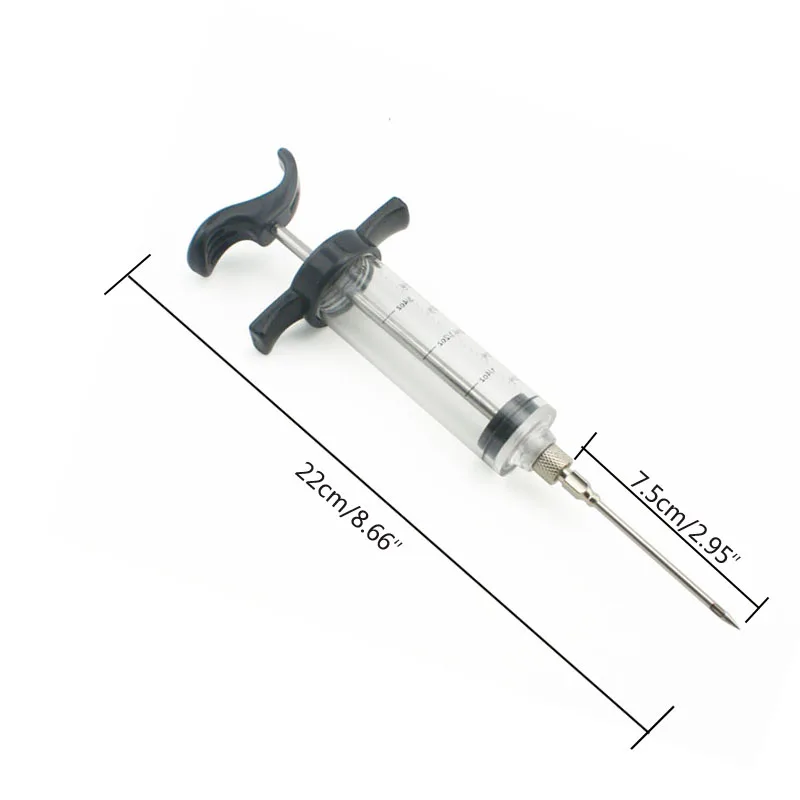 Black Meat Marinade Injector Syringe Flavour BBQ Cooking Poultry Turkey Chicken Beef Accessories | Дом и сад