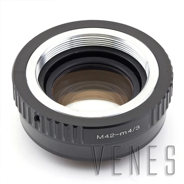 Кольцо адаптер VENES 4/3/3 с фокусным редуктором для объектива M42 подходит камеры Micro