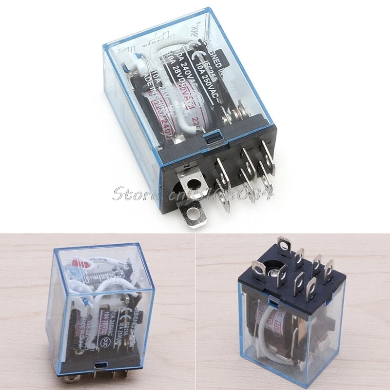 LY2NJ AC 220 В катушка 10A 240 реле мощности DPDT Светодиодная лампа 1 шт. S08 Оптовая и Прямая