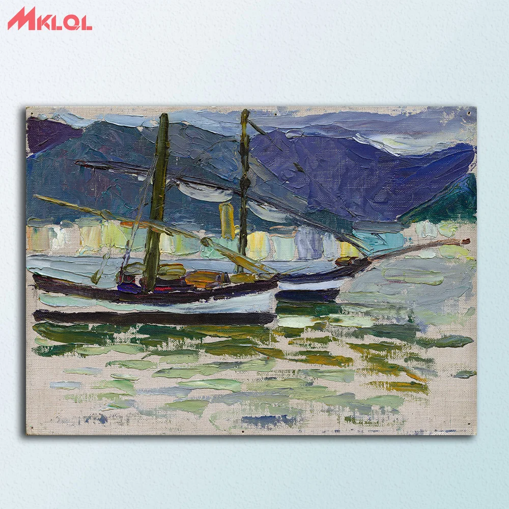 

Fishing Boats, Sestri by Wassily Kandinsky Canvas Painting For Living Room Home Decoration Oil Painting On Canvas Wall Painting