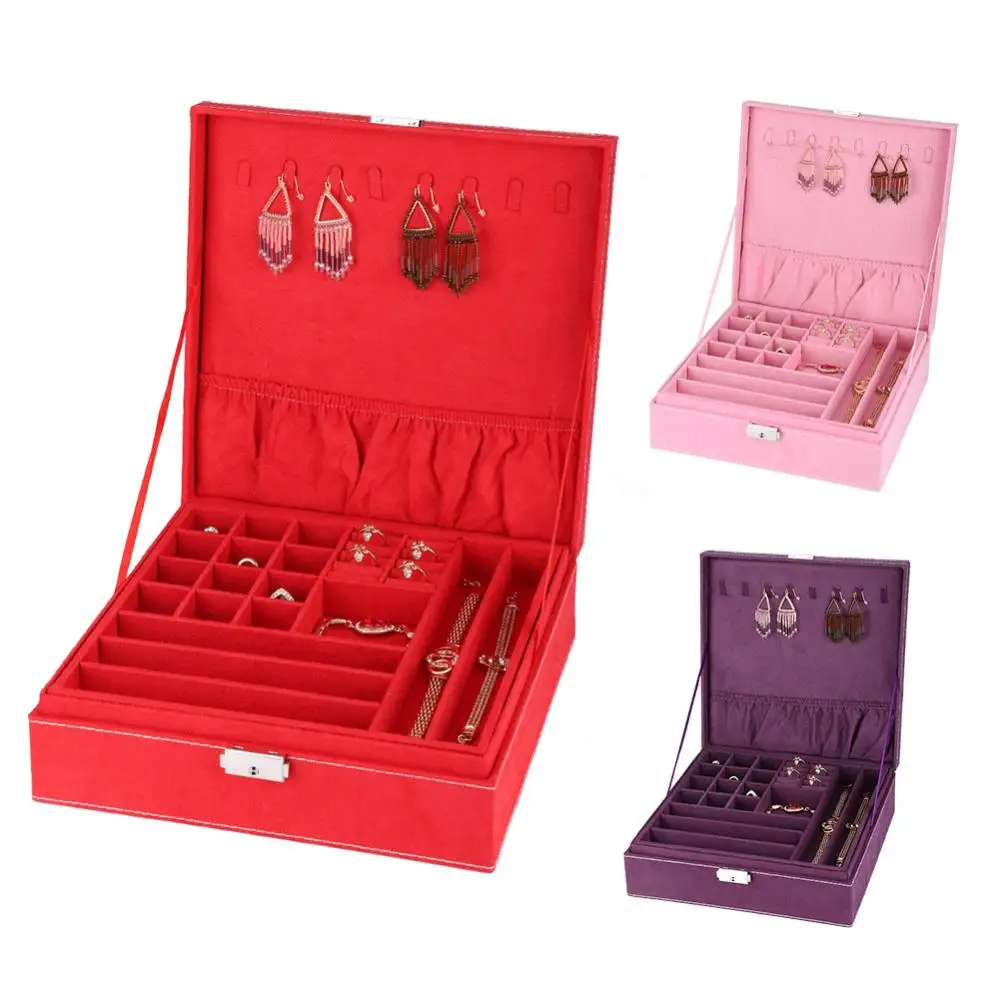 3 цвета двухслойные ювелирные изделия серьги кольца браслет ожерелье коробка