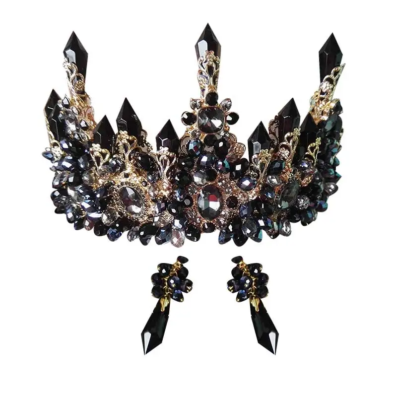 HIMSTORY большой черный барочный Королевский Тиары Корона новый роскошный