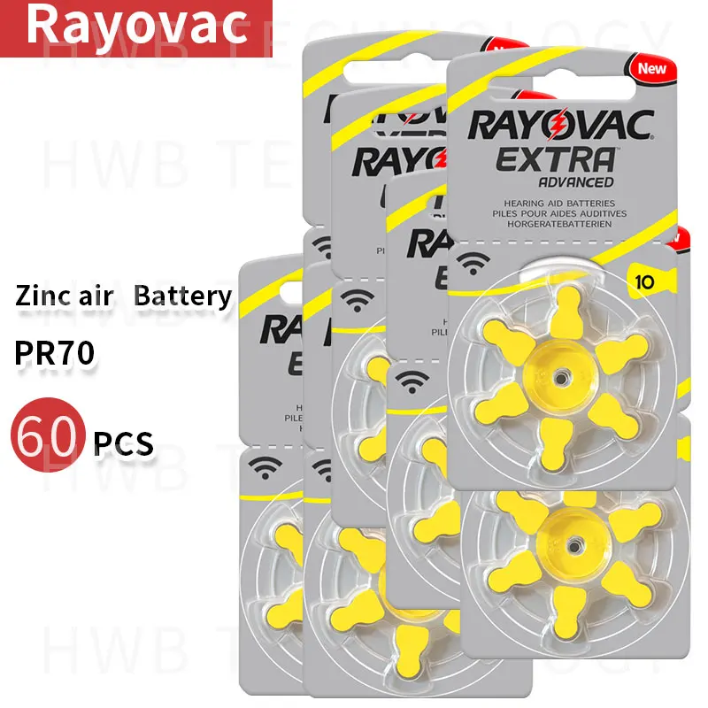 100% Оригинальные слуховые аппараты Rayovac 10 PR70 A10 1 45 в цинковые батарейки с кнопкой