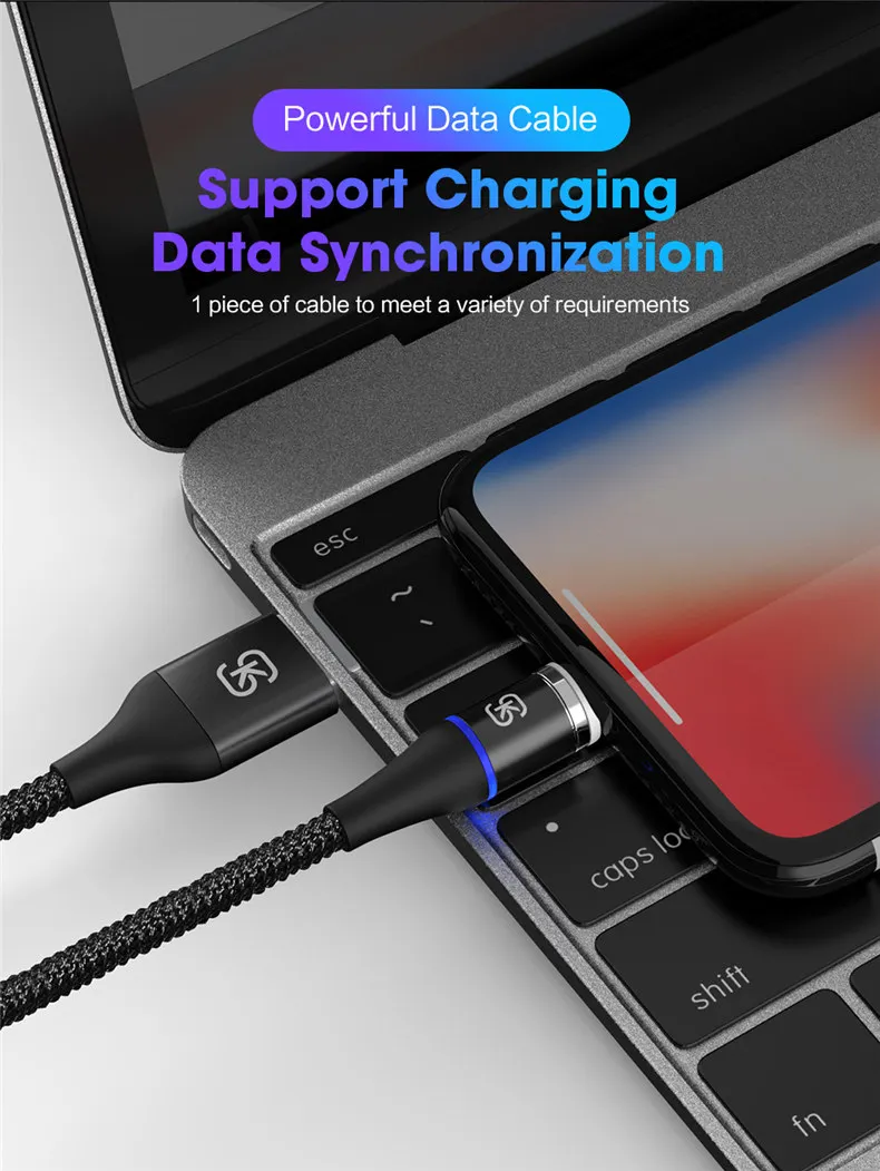 Магнитный кабель быстрой зарядки 3A QC 4,0 3,0 Micro usb type c 3 в 1 Дата для Iphone x samsung xiaomi Android SIKAI