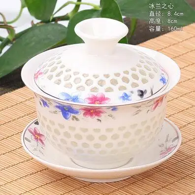 160ml Китайский чайный сервиз Gaiwan голубой и белый фарфор Чайный набор кунг-фу Супница керамическая чашка для чая здоровье чайная чашка и блюдце мастер чашки - Цвет: 160ml
