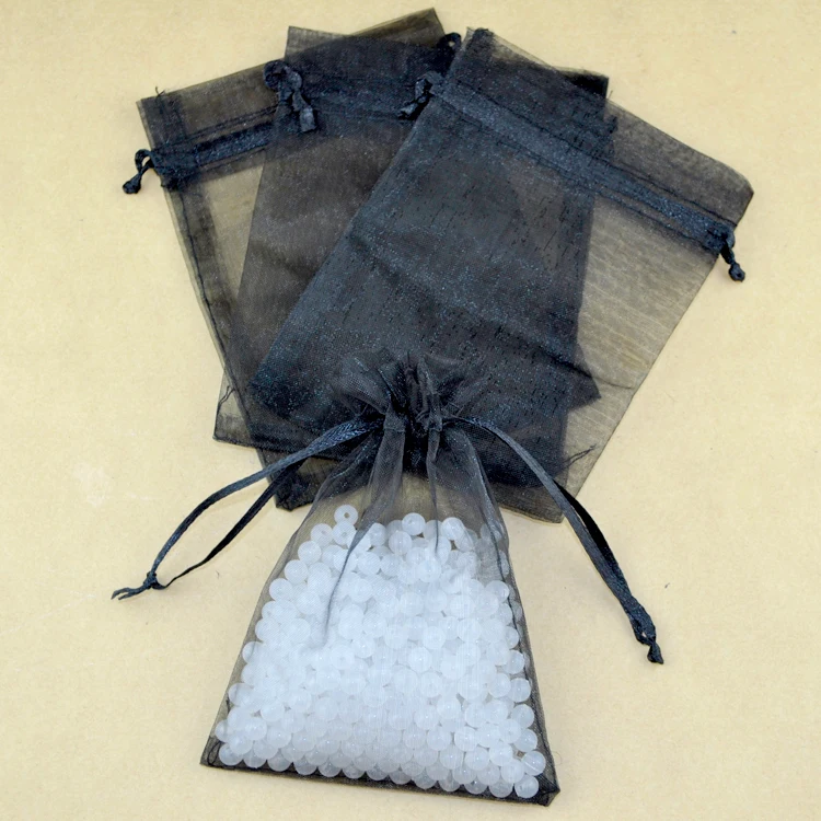 

Hot Sale Retail 100pcs 13x18cm Black Organza Gift Bags Drawable Christmas Wedding Party Jewelry Gift Pouch Free Shipping