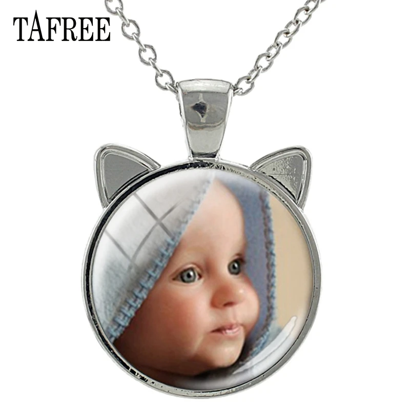 25earshaped TAFREE индивидуальный фото кулон с текстом ожерелье ручной работы семья ребенок папа мама брат сестра друзья ювелирные изделия NA01 - Окраска металла: 25earshaped