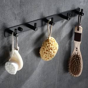 Однотонная нержавеющая сталь черная Гальваническая отделка крючок полотенца для ванной настенный крючок дверная вешалка для одежды халат крючок многофункциональный