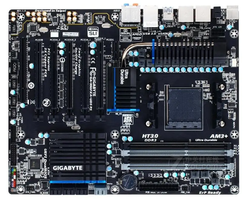 Для Gigabyte GA-990FXA-UD5-R5 оригинальная б/у настольная материнская плата 990FXA-UD5-R5 для AMD 990FX Socket AM3 AM3+ DDR3 в продаже