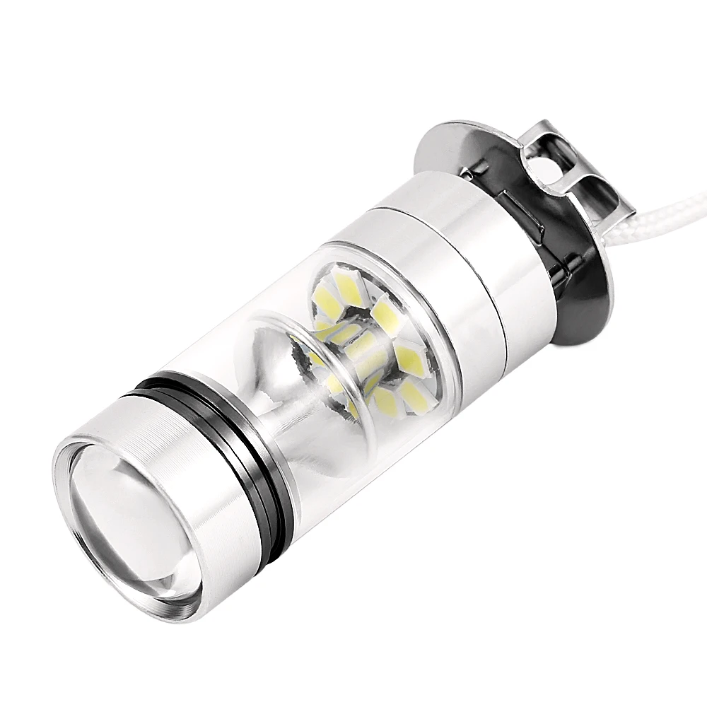 2 шт. H3 светодиодный туман светильник 100W супер яркий прожектор светильник 20smd 6500K Автомобильные фары дневного света светильник дальнего света лампы Белый 12/24V