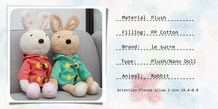 Plush Toy Baby Bunny Sleep Comfortable Children Kids Birthday Pretty Gift Soft Rabbit Doll Cloth Bed Calm Smooth Wedding Doll