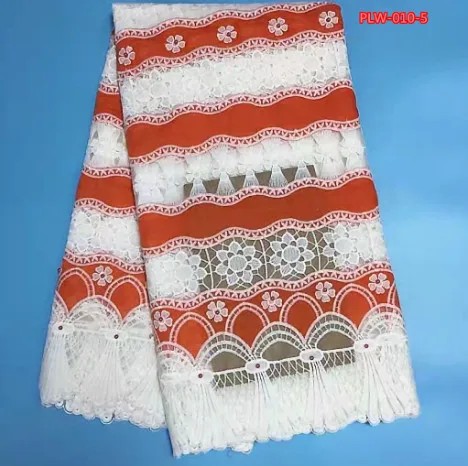 White&ampmaroon African guipure lace fabric with shadda bazin riche getzner combination 5yards/pcs for sewing dress Apr-5-2018 | Дом и сад