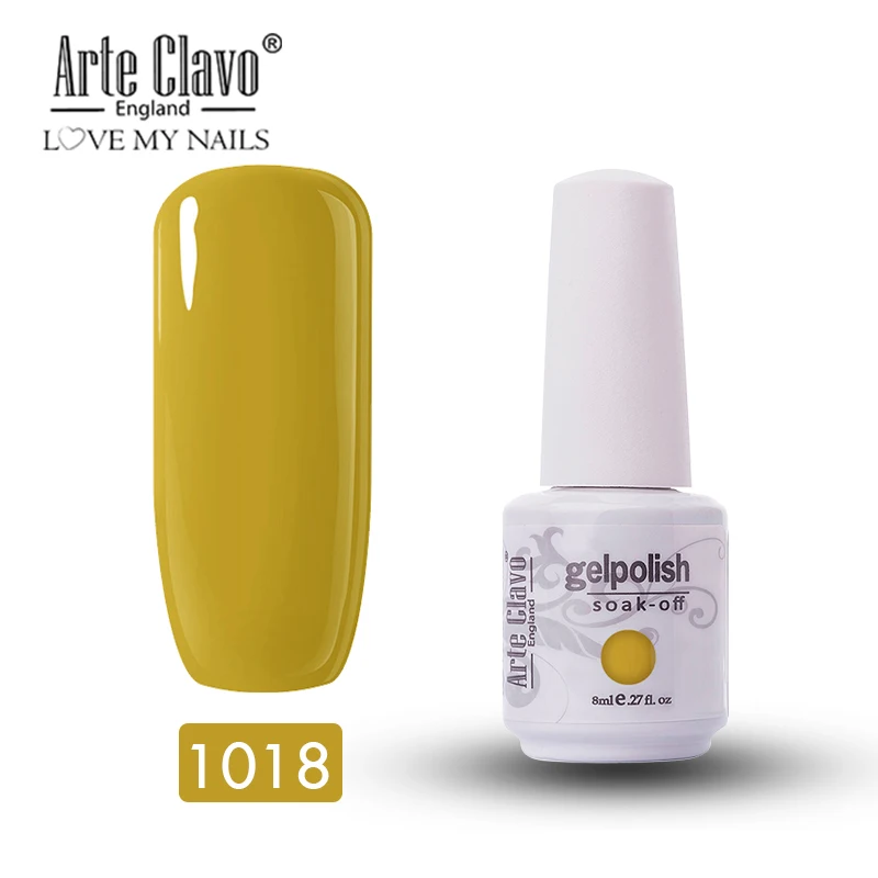 1018 Arte Clavo, 8 мл, Гель-лак, Полупостоянный УФ-гель, светодиодный, впитывающий гель для ногтей, лак, гибридный гвоздь, гель для маникюра, 85 цветов - Цвет: 1018