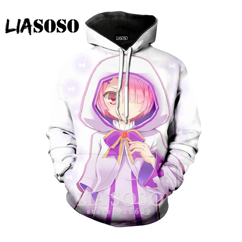 Забавный 3D принт для женщин мужчин аниме логотип homme Harajuku Re Zero Rem толстовка одежда толстовки уличная толстовка модная рубашка E778