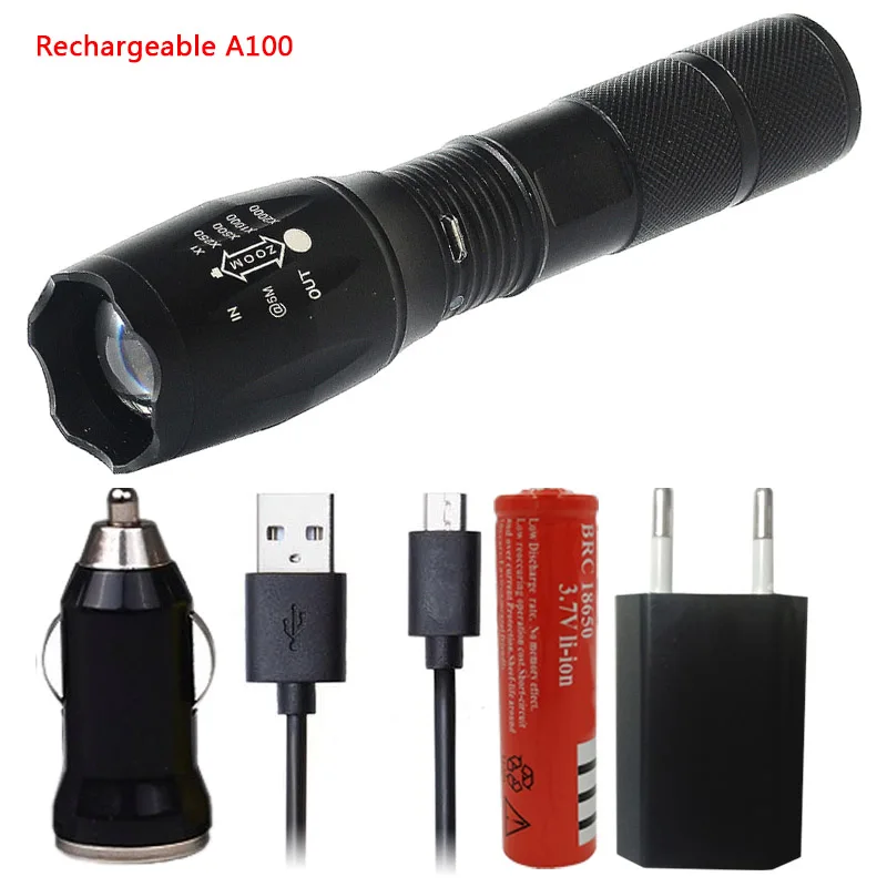 Option C Litwod Z30 Micro USB порт светодиодный фонарь XM-L2 U3 T6 Zoom алюминиевый фонарь с батареей 18650 или AAA для кемпинга - Испускаемый цвет: Option C