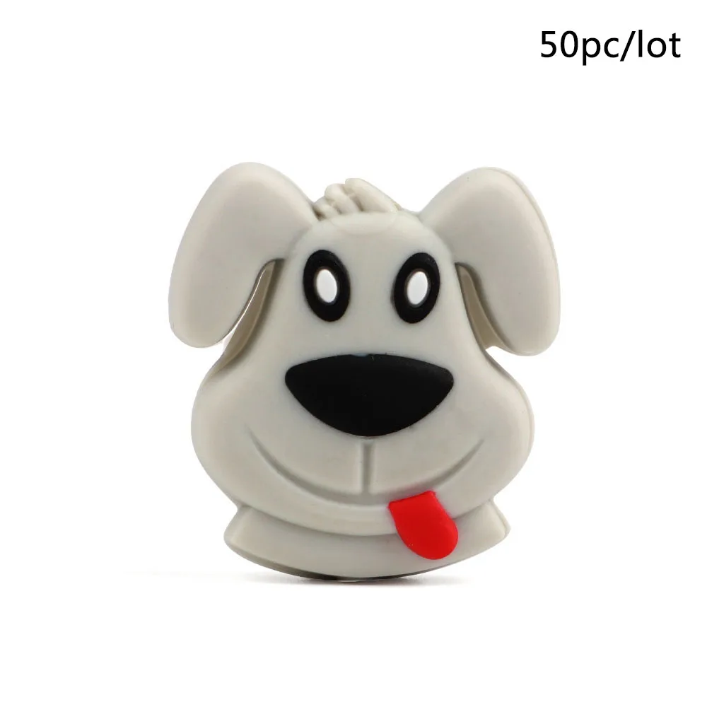 dog-14 TYRY. HU 50 шт./лот мультфильм Силиконовые Бусины Единорог слон лиса Пингвин собака пищевой детский Прорезыватель DIY Детские Прорезыватели для зубов игрушки, не содержащие БИСФЕНОЛ - Цвет: dog-14