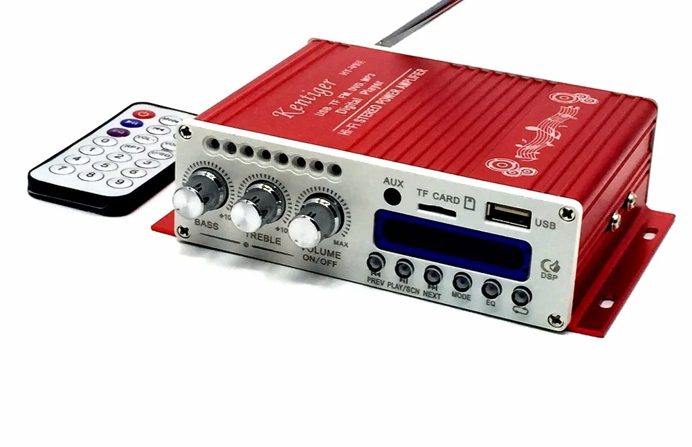 Украшенное мозаикой из драгоценных камней, 12V 5A Мощность адаптер и AV кабель KENTIGER HY-V10 дистанционного Управление Bluetooth усилитель мощности с USB TF FM играть AUX аудио усилитель