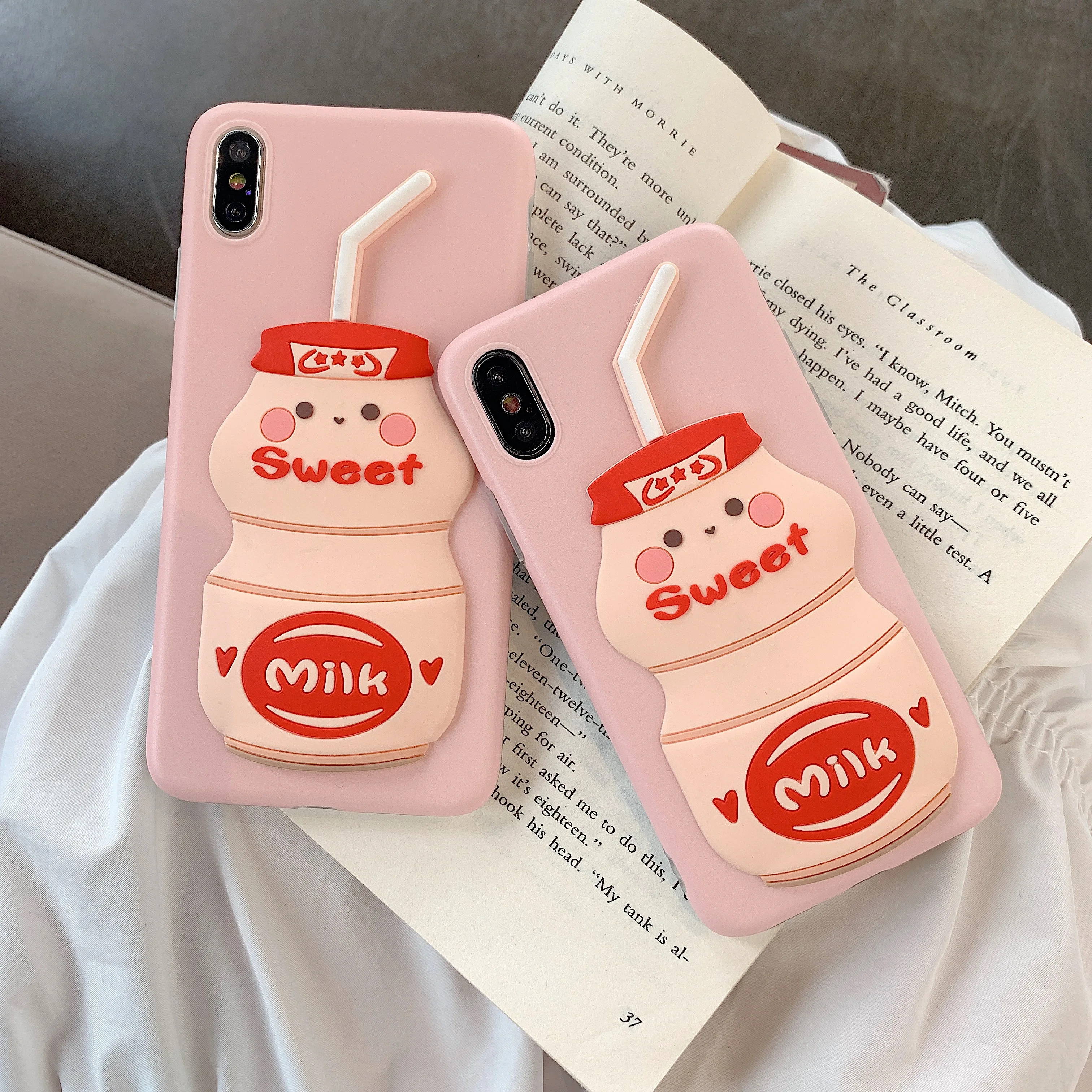 3D милый мультфильм молоко силиконовый мягкий чехол для iPhone 6 6s Plus X XR Xs Max 7 8